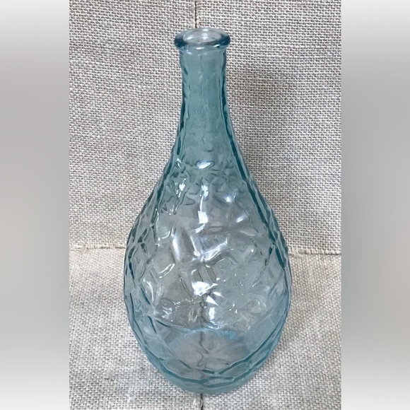 Vintage Light Blue Glass Bud Vase Textured Fairy Core Coastal Grandma Ocean - Picture 1 of 4